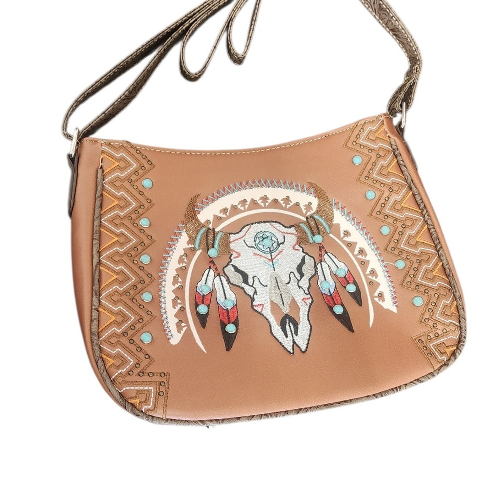 Concealed Carry Bull Skull‎ Saddle Bag Southwest Western Crossbody Purse
